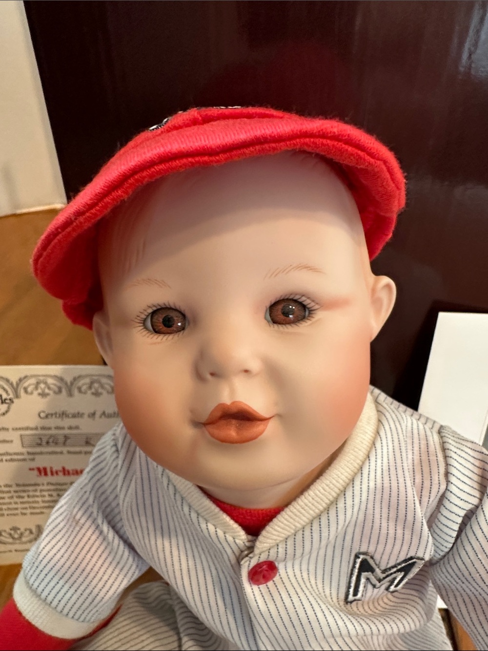 Knowles Picture perfect babies porcelain doll Michael”. Baseball boy. 1990